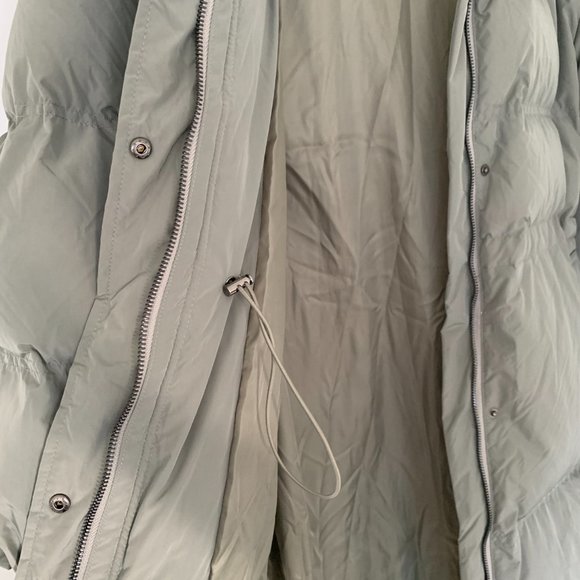Made in Korea Long olive hooded puffer down jacket XS-S - Picture 4 of 5